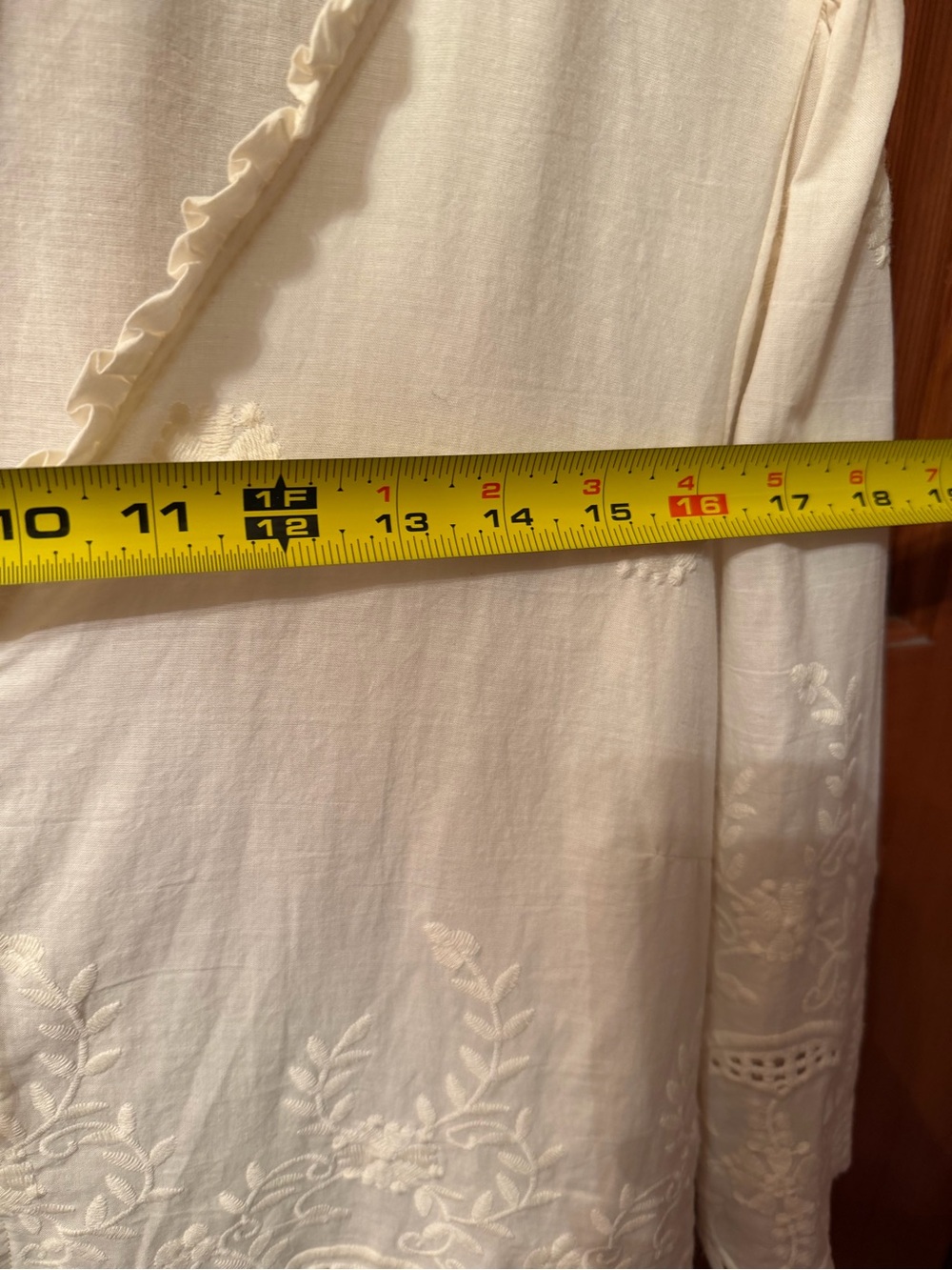 Cream Embroidered Tie-Front Peasant Blouse - Picture 9 of 13